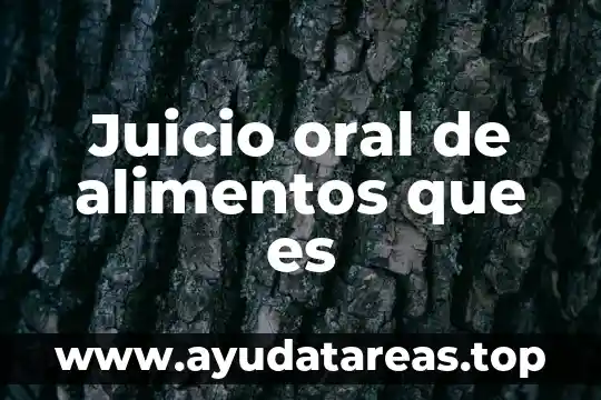 Que es el juicio oral concepto 7 Juicio oral de alimentos que es
