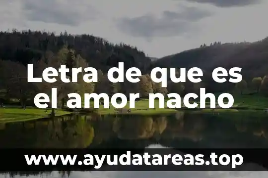 Letra de que es el amor nacho