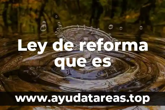 Que es la ley de justicia y paz 4 Ley de reforma que es
