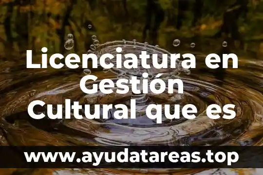 Licenciatura en Gestión Cultural que es