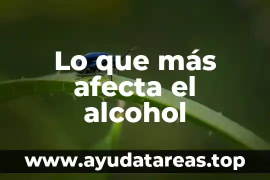 Lo que más afecta el alcohol