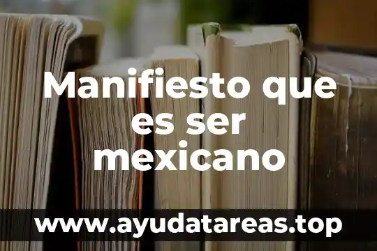 Que es un chairo mexicano 7 Manifiesto que es ser mexicano