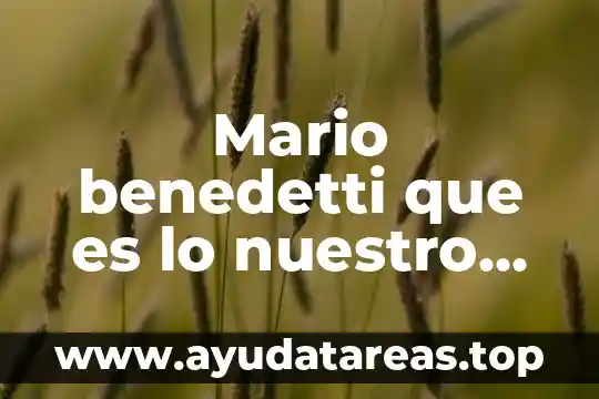Según Mario Pein que es un dialecto 3 Mario benedetti que es lo nuestro significado