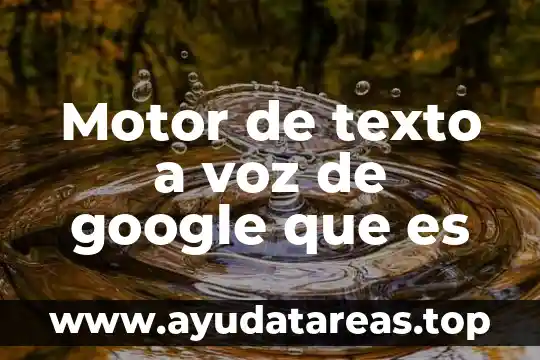 Motor de texto a voz de google que es