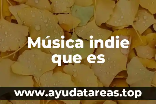 Que es una idea en la musica 8 Música indie que es