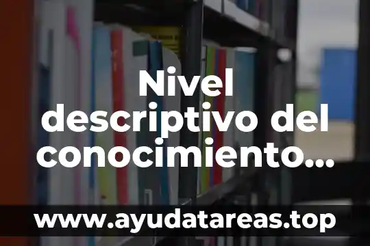 Para que es importancia conocer los tipos de conocimiento 8 Nivel descriptivo del conocimiento que es