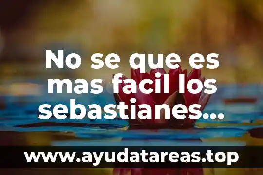 No se que es mas facil los sebastianes letra