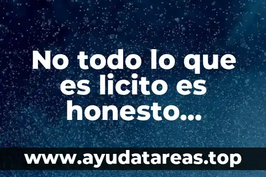 Qué es sexología concepto 3 No todo lo que es licito es honesto ejemplo