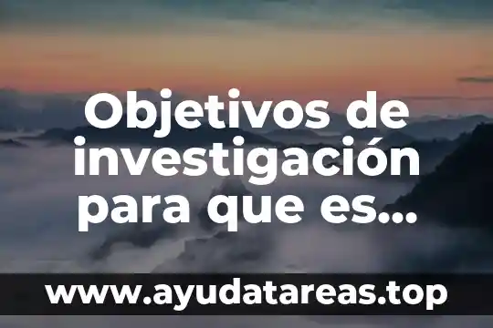 Objetivos de investigación para que es importante