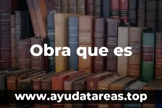 Obra que es