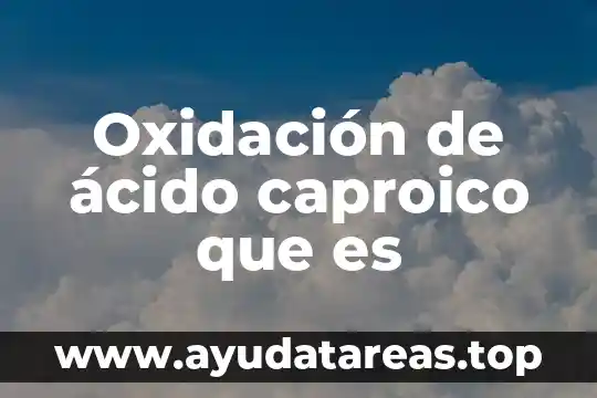 Qué es el ácido carbónico significado 7 Oxidación de ácido caproico que es
