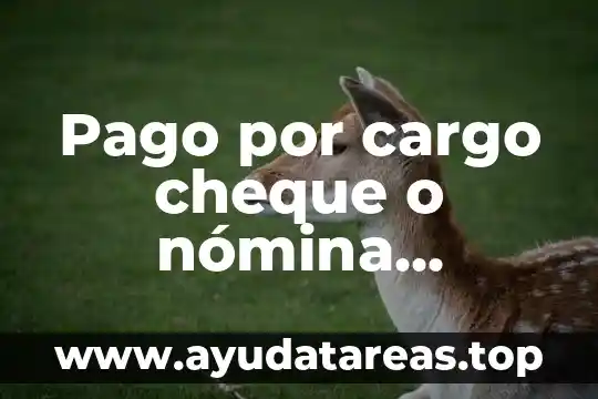 Pago por cargo cheque o nómina santander que es