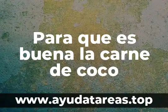 Para que es buena la carne de coco