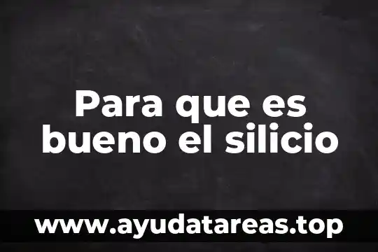 Para que es bueno el silicio