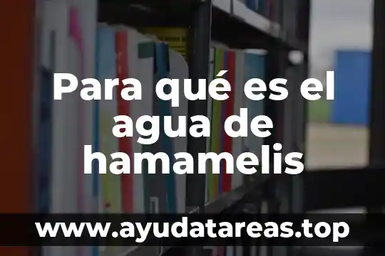 Que es una reaccion con agua 8 Para qué es el agua de hamamelis
