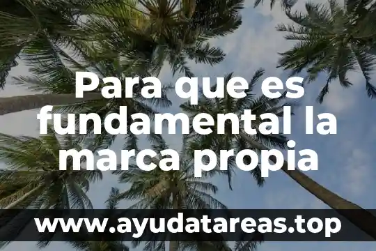 Para que es fundamental la marca propia
