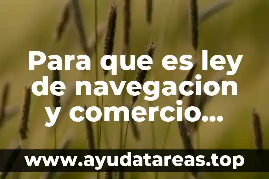 Para que es ley de navegacion y comercio maritimo