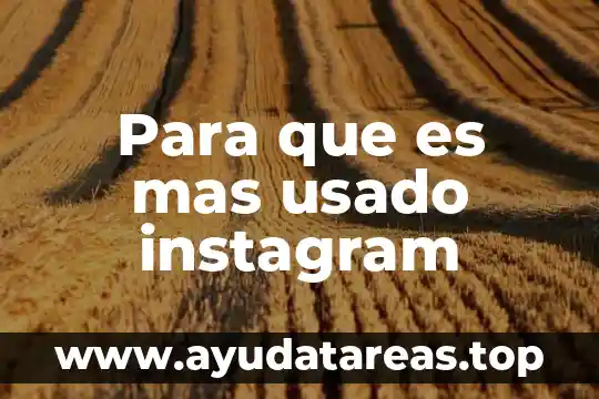 Para que es mas usado instagram