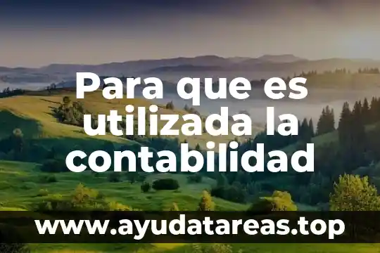 Para que es utilizada la contabilidad