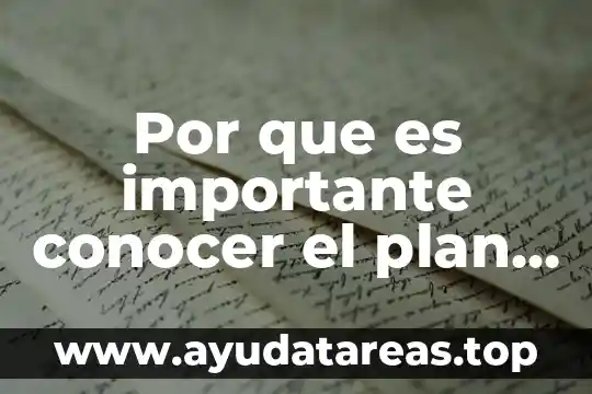 Por que es importante conocer el plan de estudios