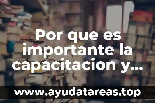 Por que es importante la capacitacion y asistencia tecnica