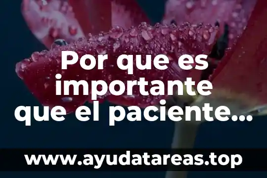 Qué es la relación médico paciente definición 3 Por que es importante que el paciente prevenga las infecciones