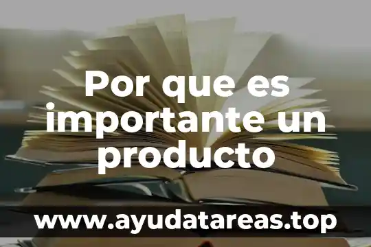 Por que es importante un producto