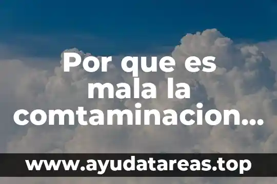 Por que es mala la comtaminacion ambiental en mexico