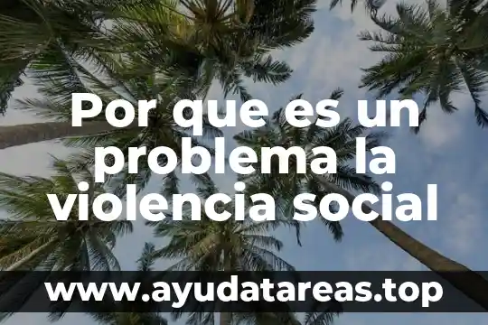 Por que es un problema la violencia social