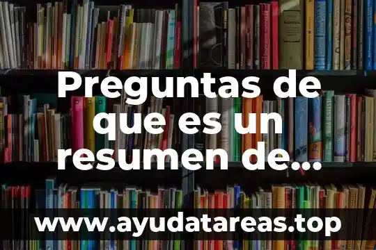 Preguntas de que es un resumen de opción múltiple