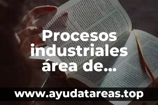 Procesos industriales área de manufactura qué es