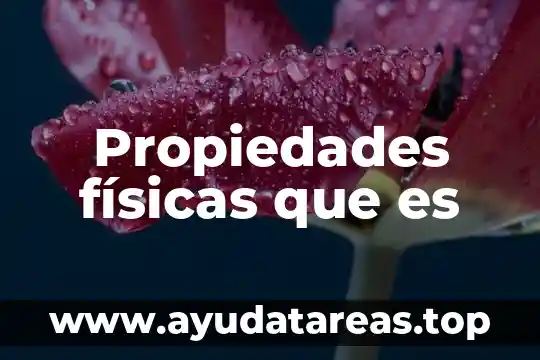 Propiedades físicas que es