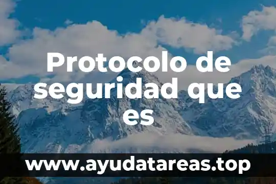 Protocolo de seguridad que es