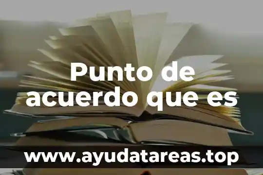 Punto de acuerdo que es