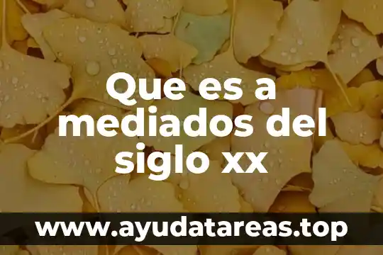 Que es el pensamiento no socialista del siglo xx 5 Que es a mediados del siglo xx