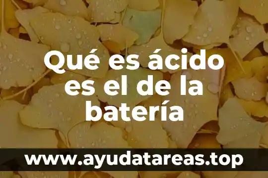 Qué es ácido es el de la batería