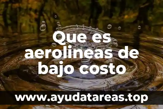 Que es aerolineas de bajo costo