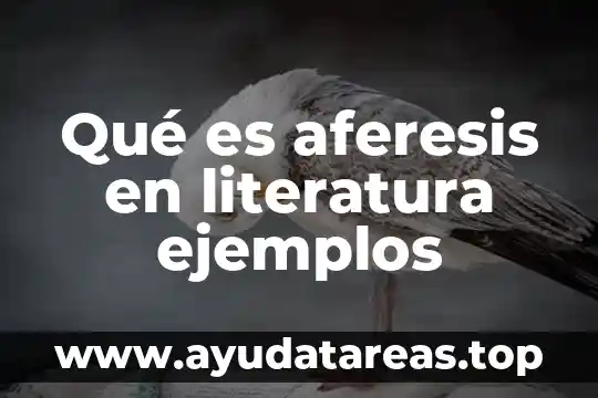 Qué es aferesis en literatura ejemplos