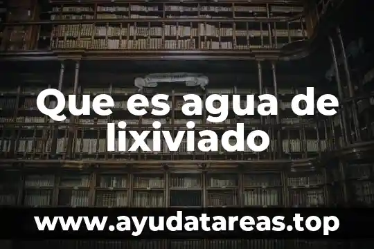 Para que es buena el agua de mango 8 Que es agua de lixiviado