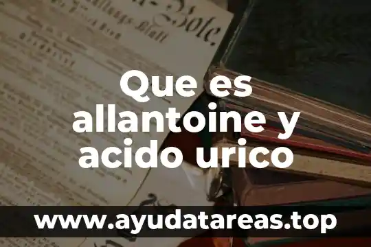 Qué es el ácido úrico alto en la sangre 3 Que es allantoine y acido urico