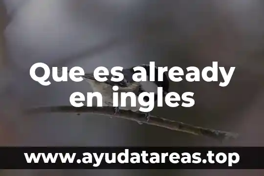 Que es already en ingles