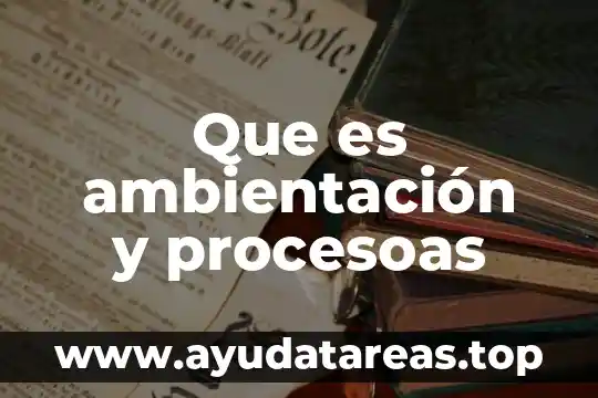 Que es ambientación y procesoas