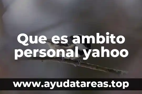 Que es ambito personal yahoo