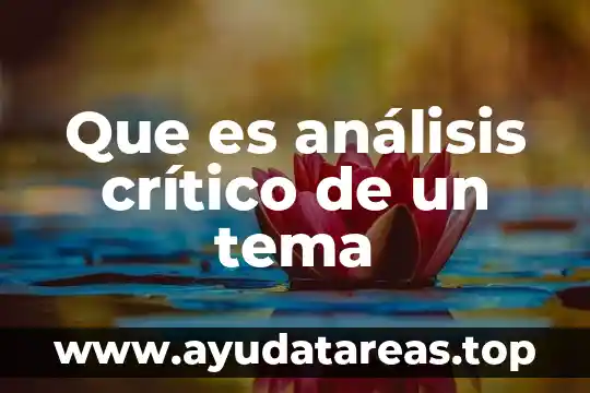 Que es análisis crítico de un tema