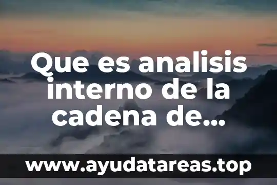 Que es analisis interno de la cadena de valor