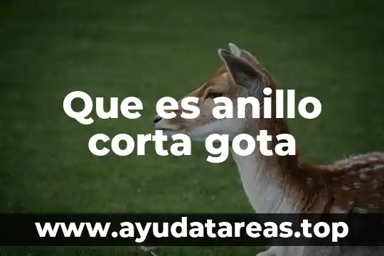 Que es anillo corta gota