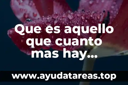 Con este nombre designamos todo aquello que es posible conocer 4 Que es aquello que cuanto mas hay menos se ve
