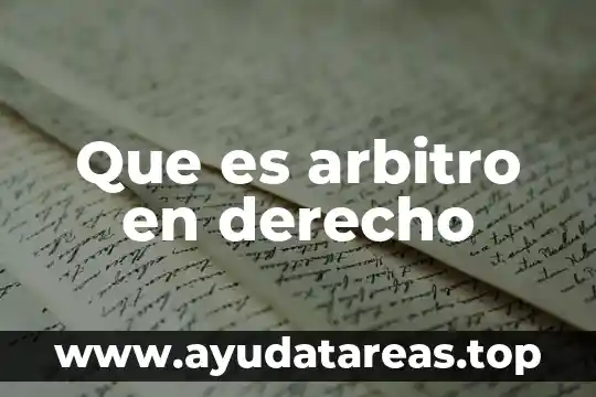 Que es arbitro en derecho