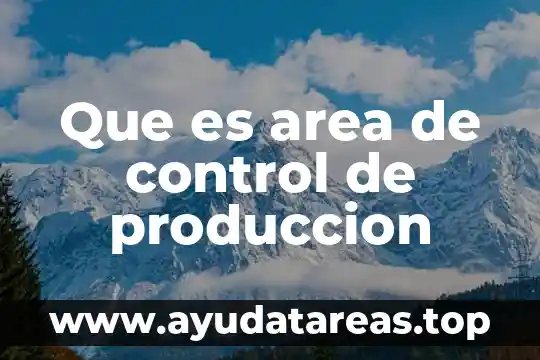 Que es area de control de produccion