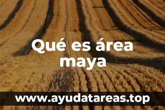 Qué es área maya